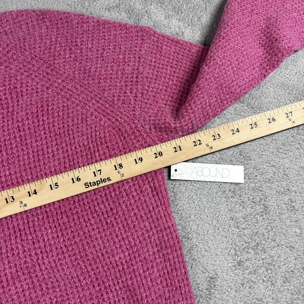 Abound‎ Women's Thermal Knit Pullover Sweater Pink Cyclamen Size XS New